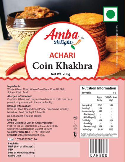 Picture of Achari Coin Khakhra