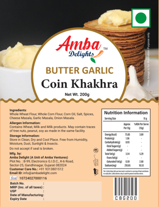 Picture of Butter Garlic Coin Khakhra